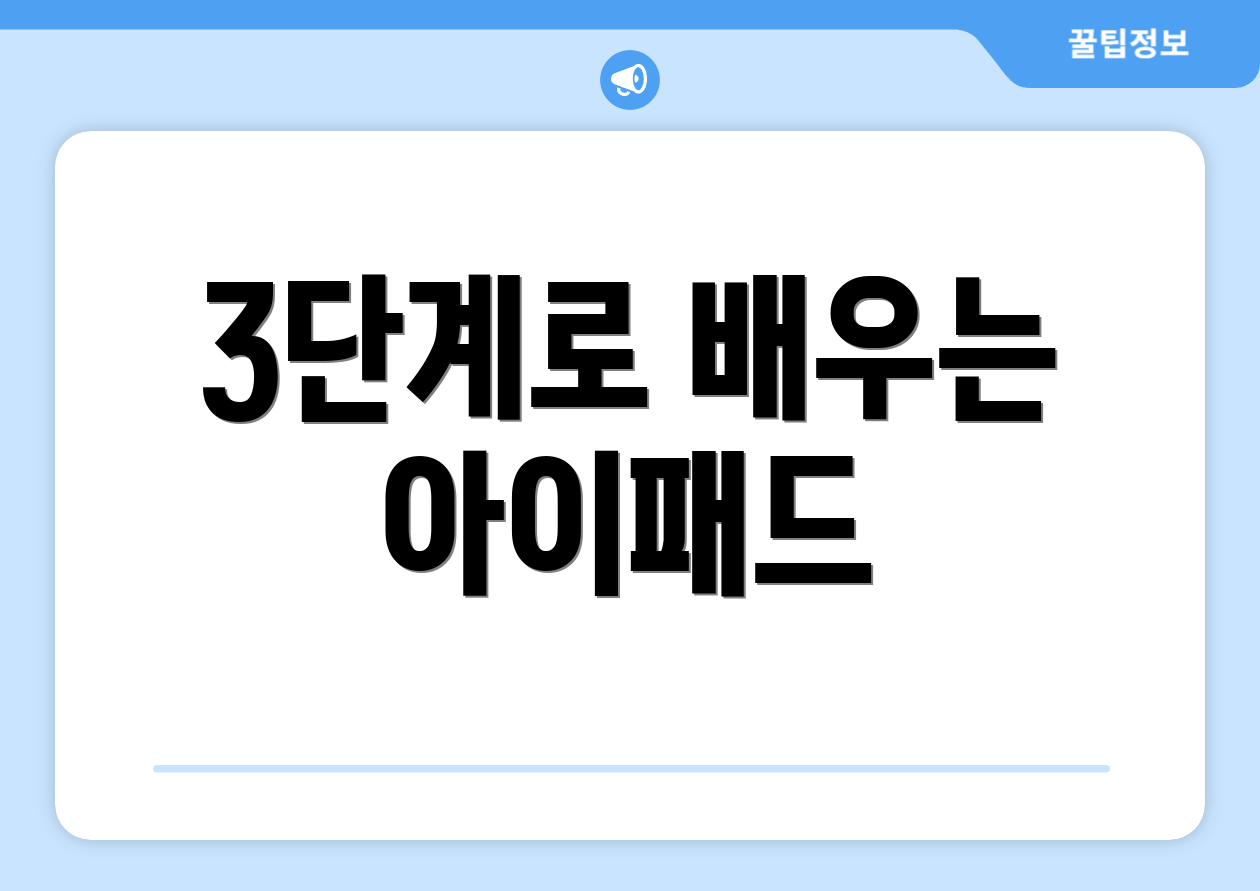 3단계로 배우는 아이패드
