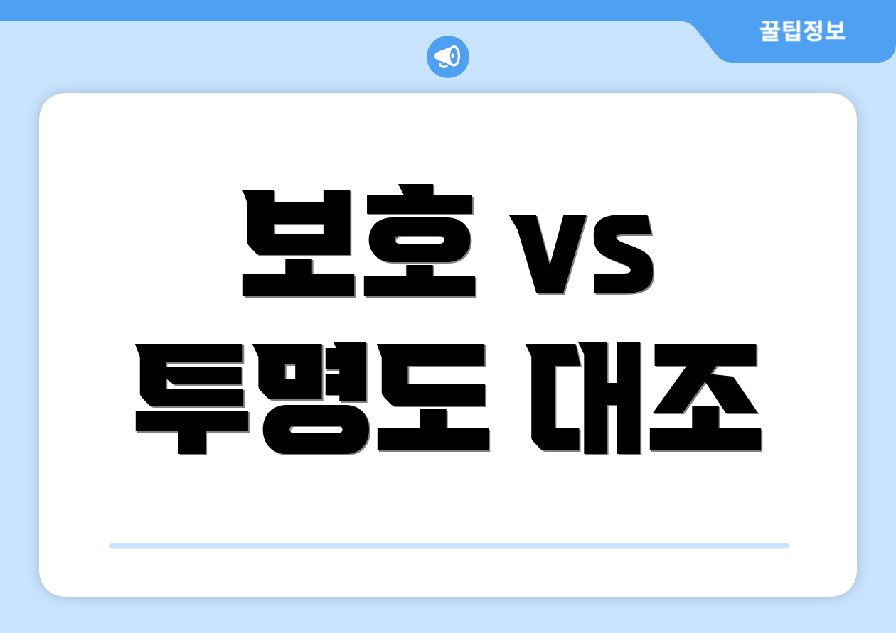 보호 vs 투명도 대조
