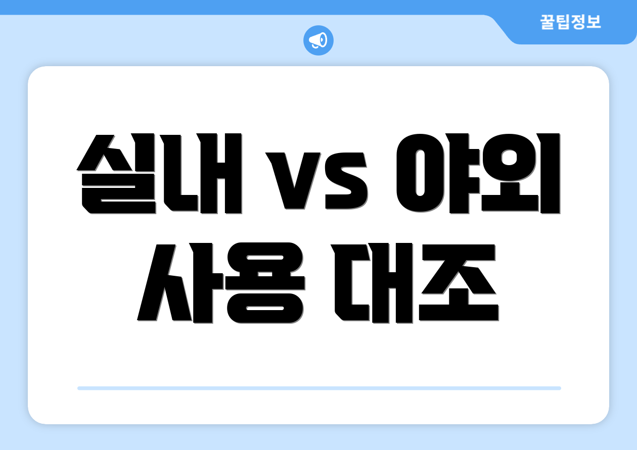 실내 vs 야외 사용 대조