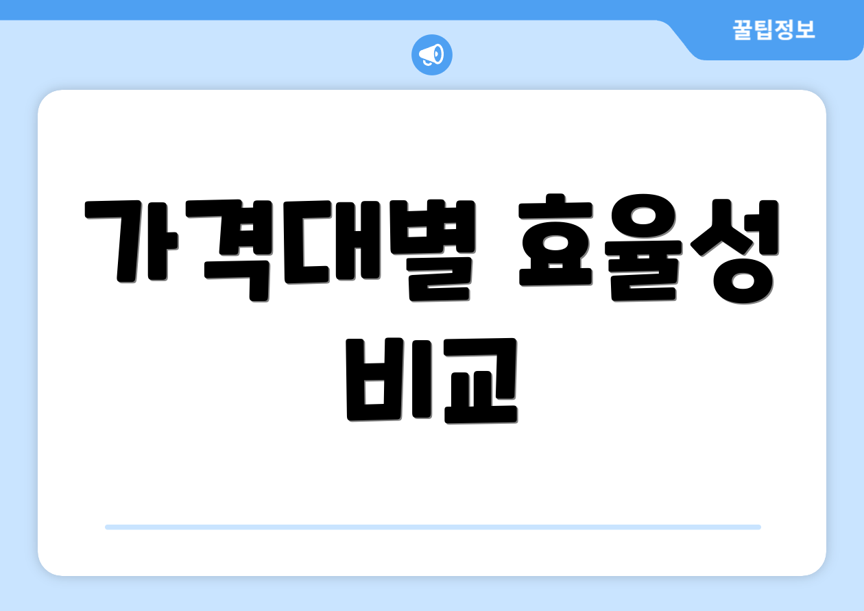 가격대별 효율성 비교