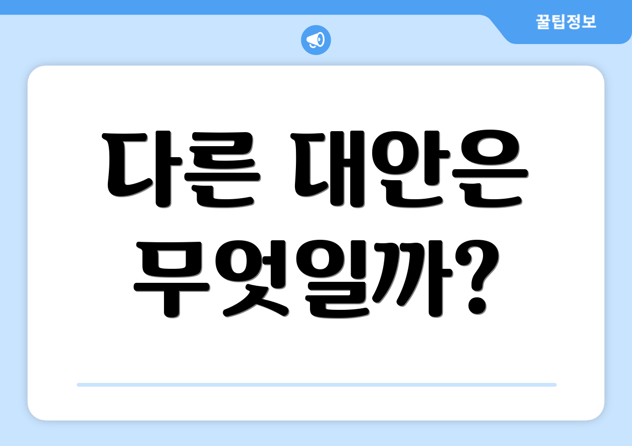 다른 대안은 무엇일까?