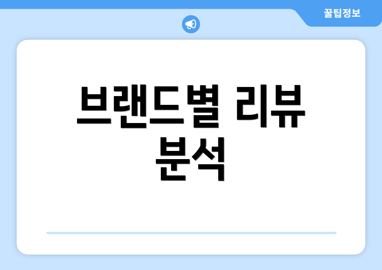 브랜드별 리뷰 분석