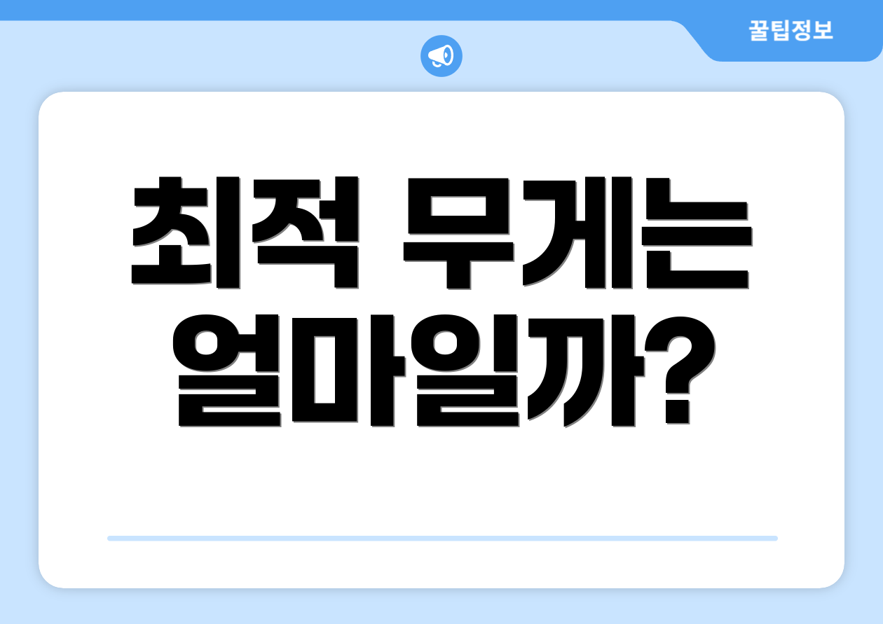 최적 무게는 얼마일까?