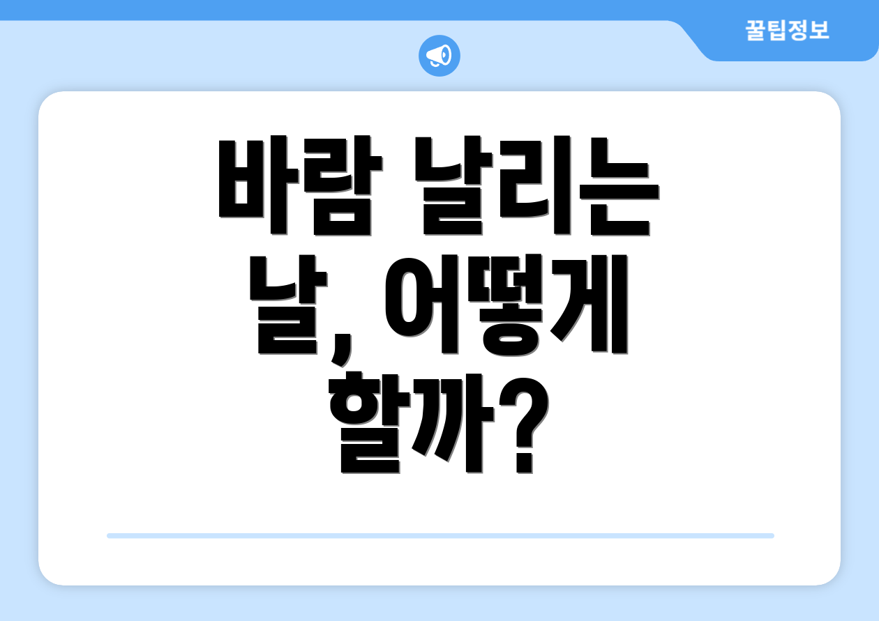 바람 날리는 날, 어떻게 할까?
