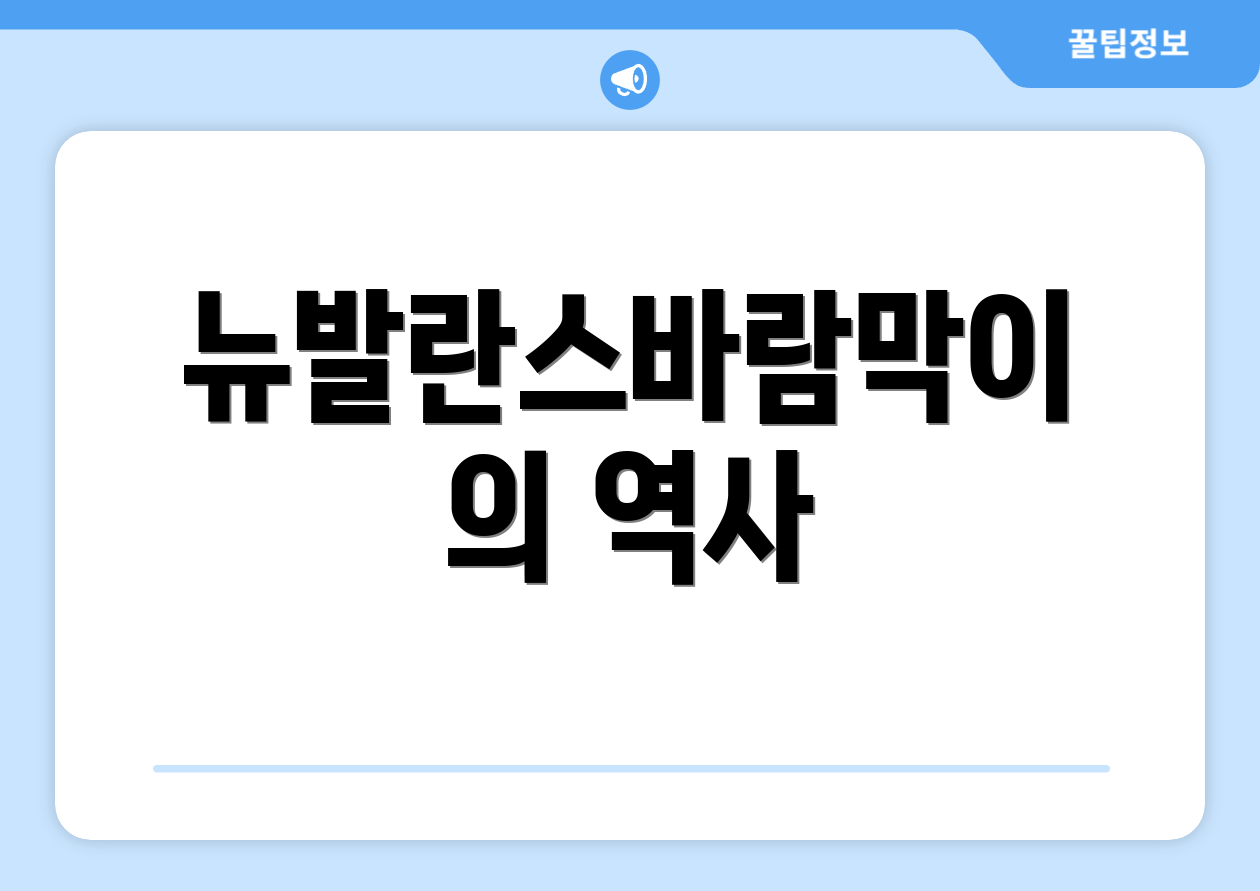 뉴발란스바람막이의 역사