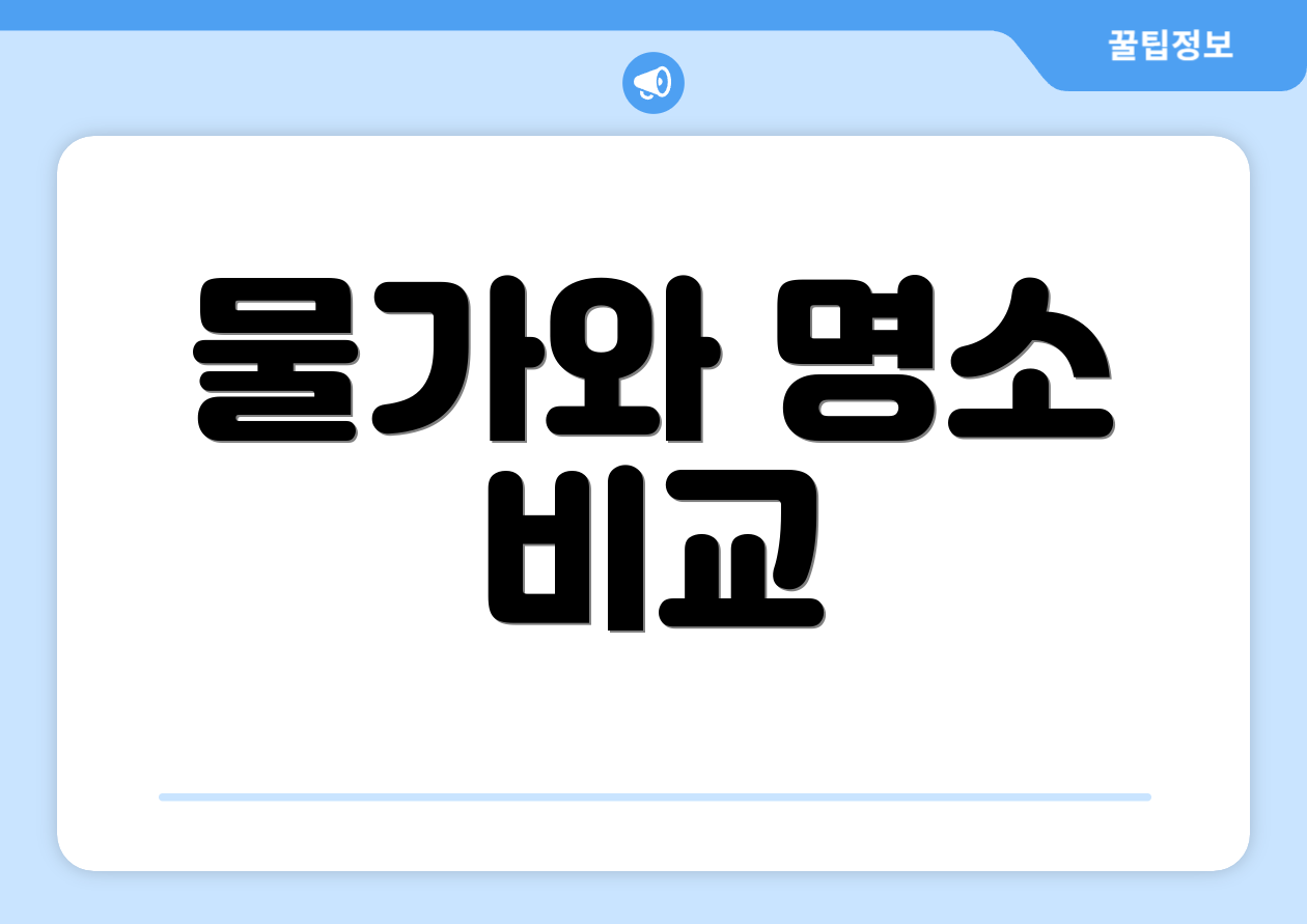 물가와 명소 비교